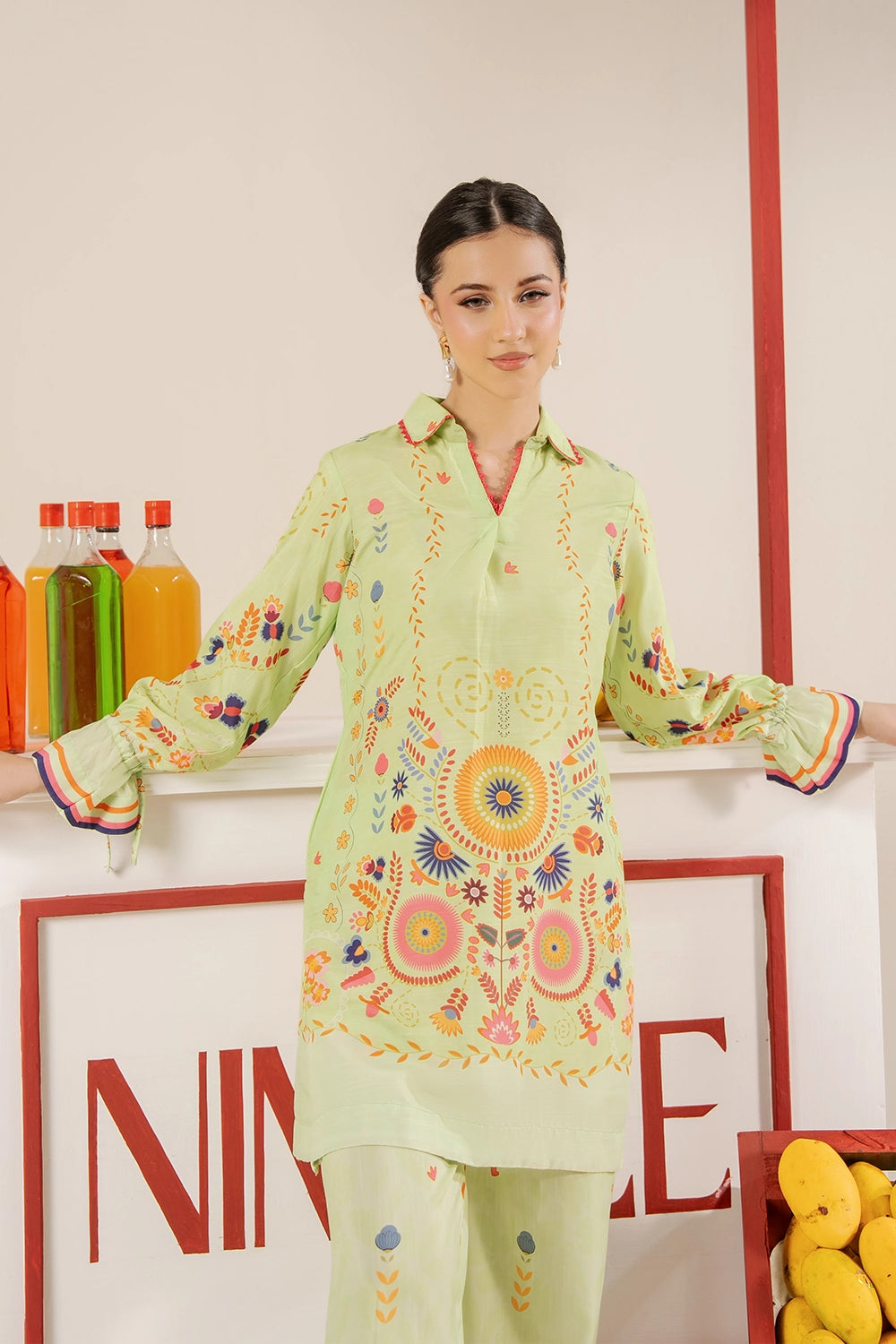 2 Piece Printed Suit - Stitched