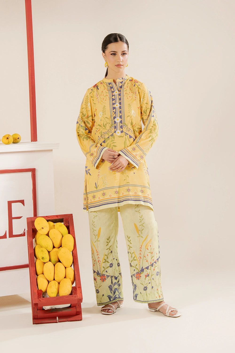 2 Piece Printed Suit - Stitched