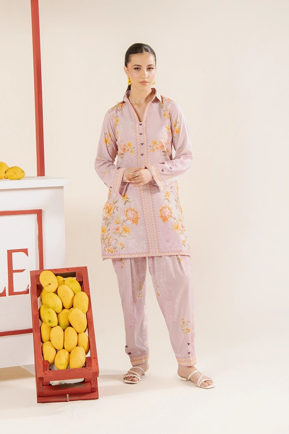2 Piece Printed Suit - Stitched