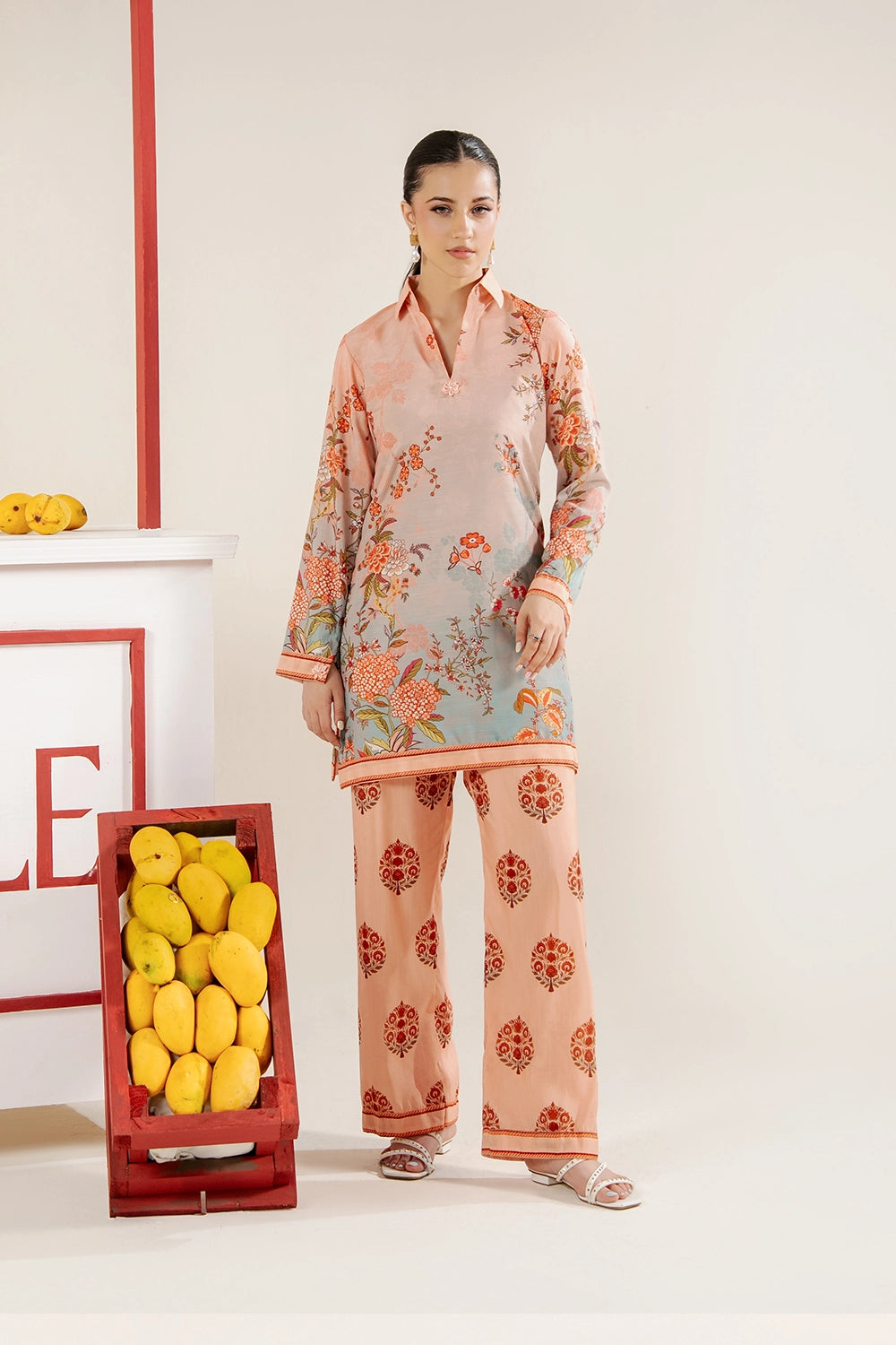 2 Piece Printed Suit - Stitched