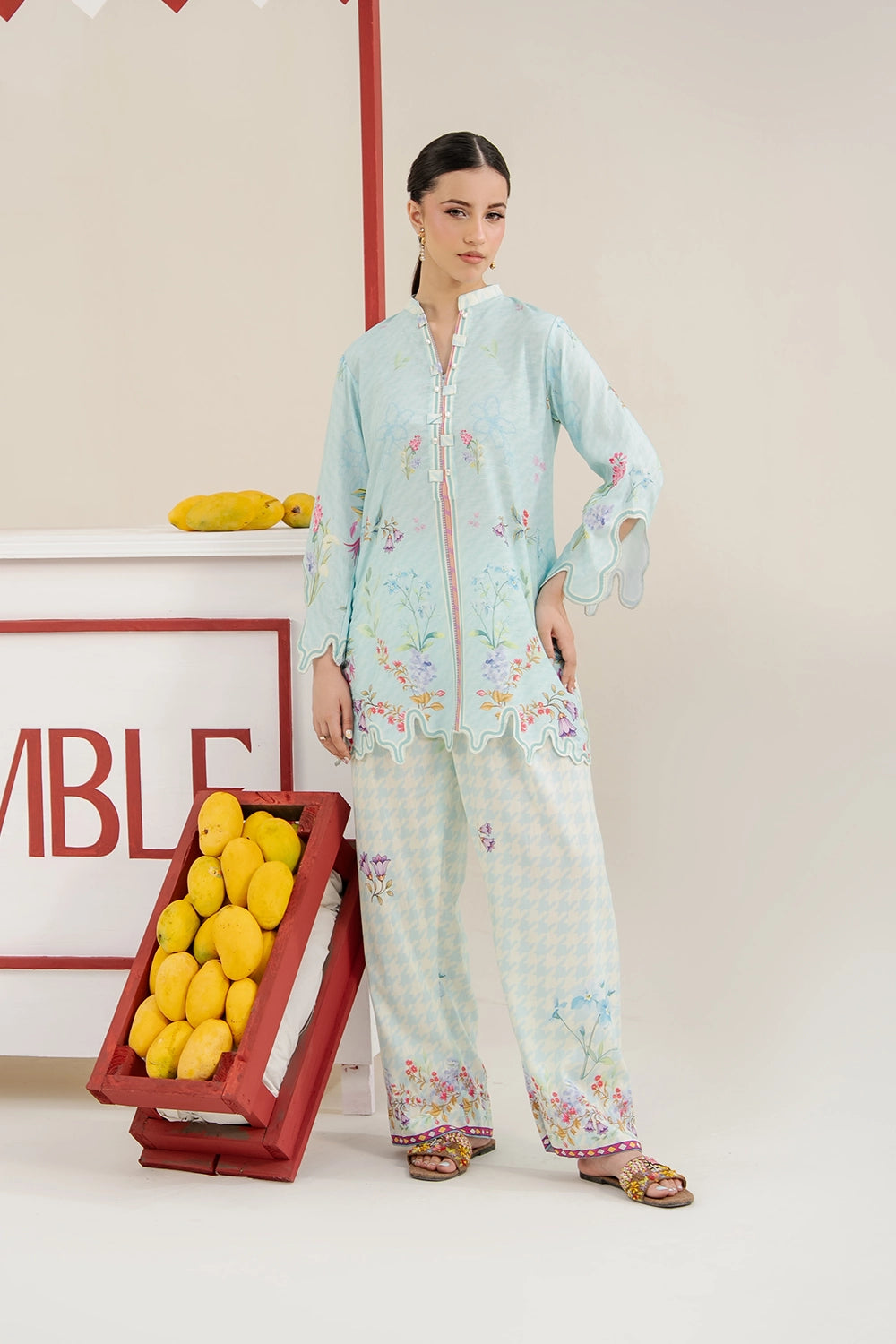2 Piece Printed Suit - Stitched