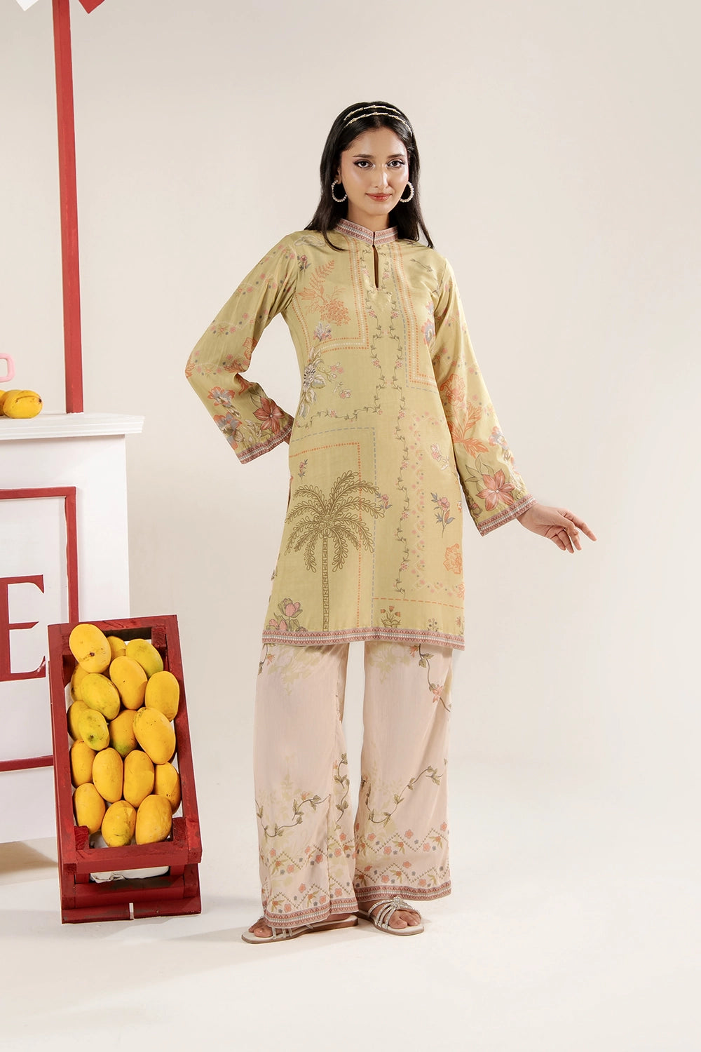 2 Piece Printed Suit - Stitched