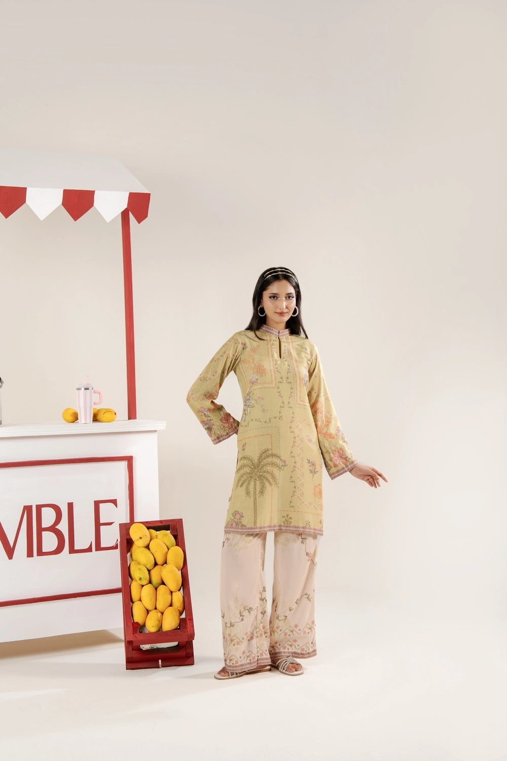 2 Piece Printed Suit - Stitched
