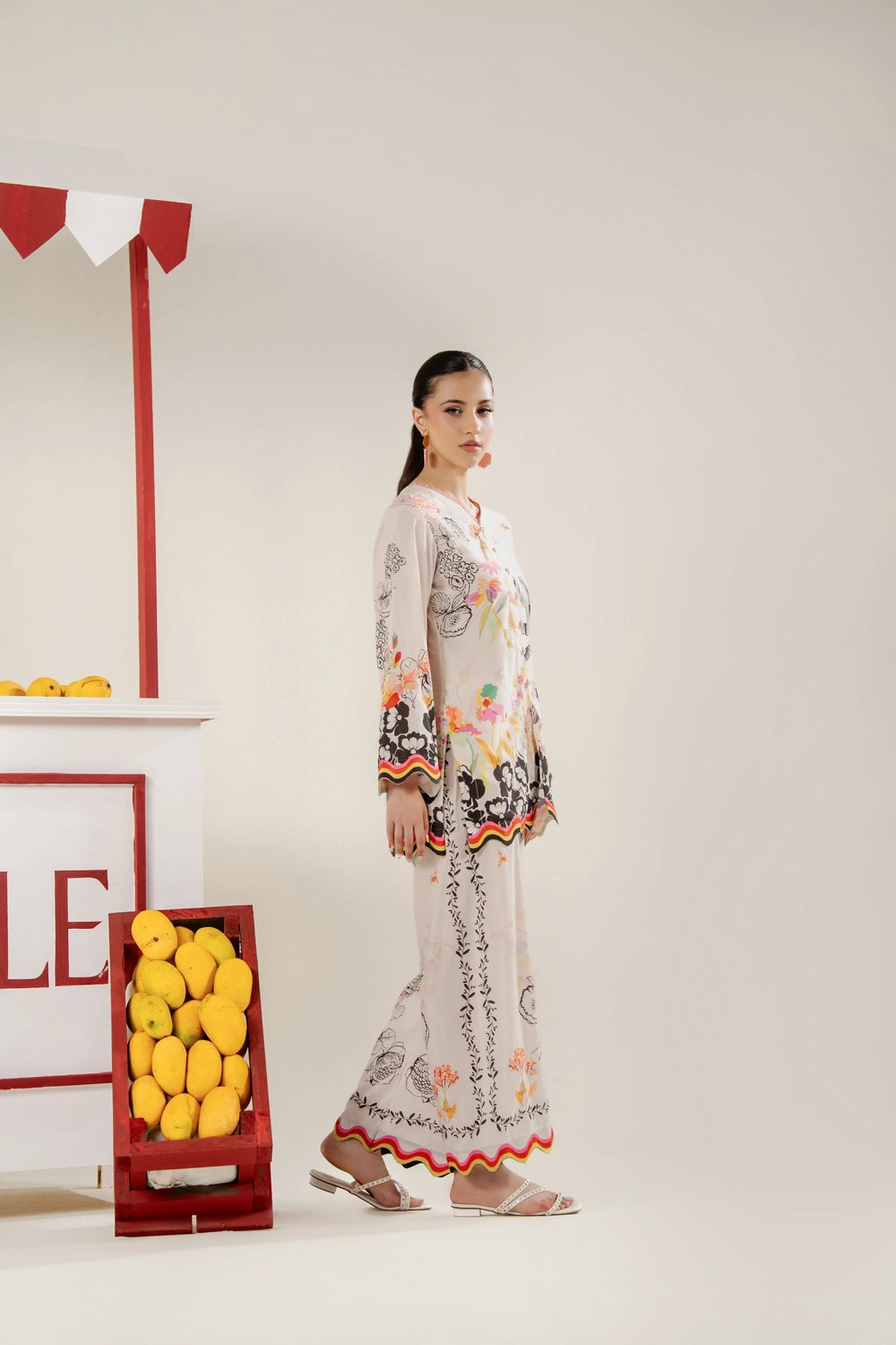 2 Piece Printed Suit - Stitched