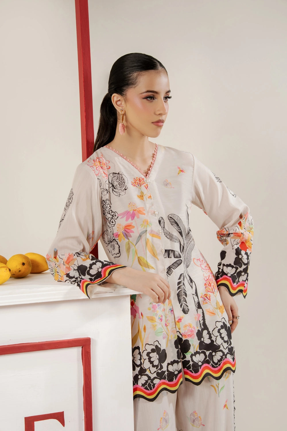 2 Piece Printed Suit - Stitched