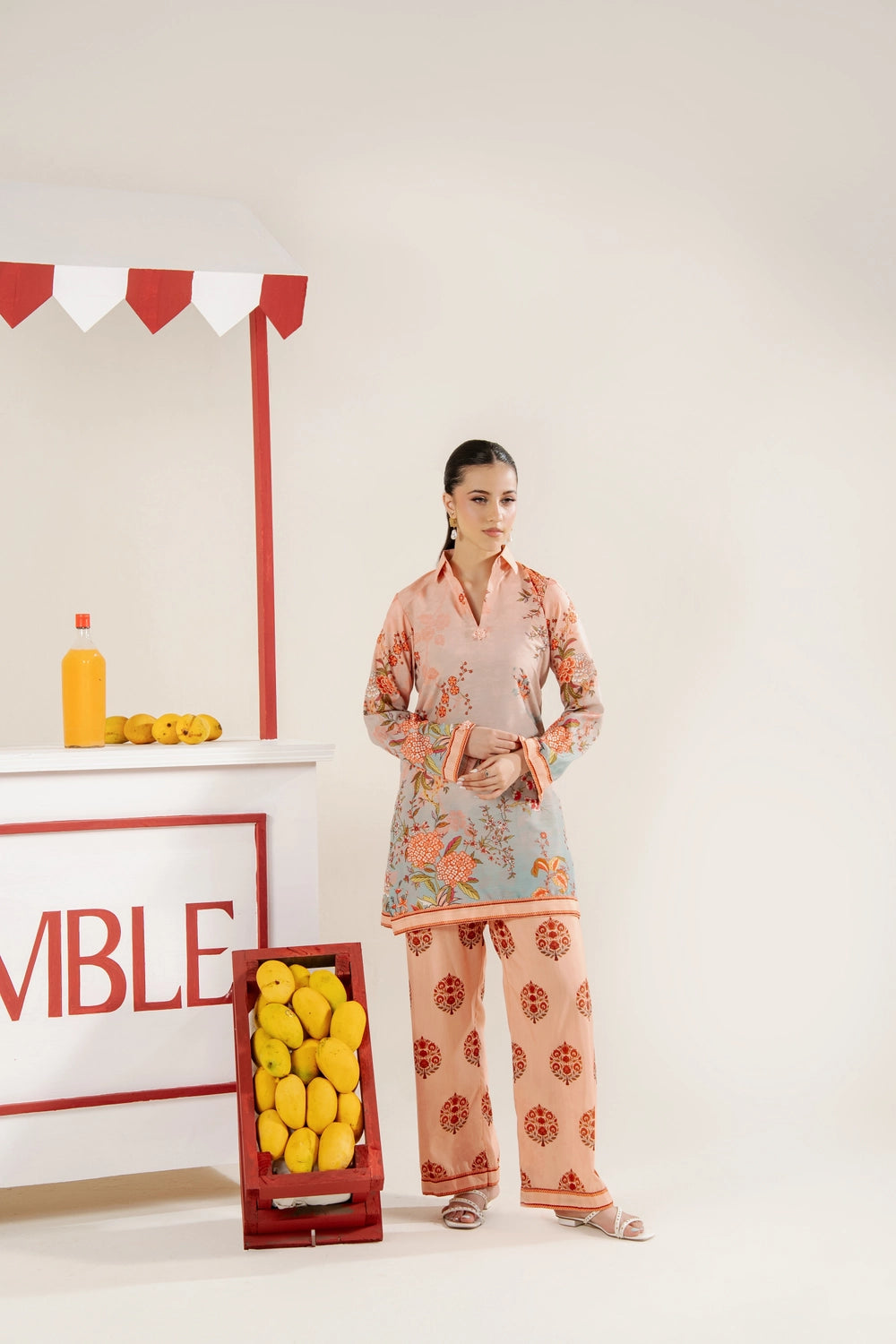2 Piece Printed Suit - Stitched