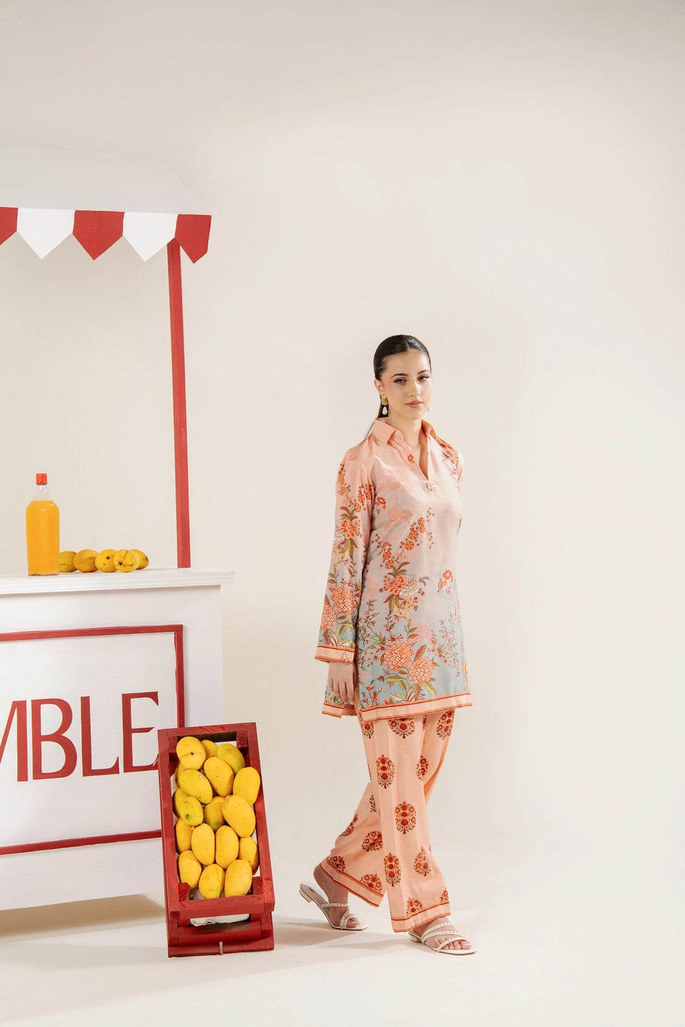 2 Piece Printed Suit - Stitched
