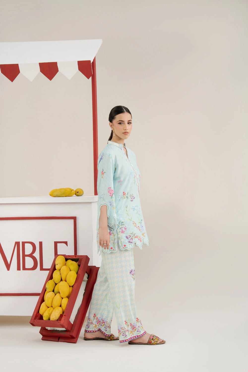 2 Piece Printed Suit - Stitched