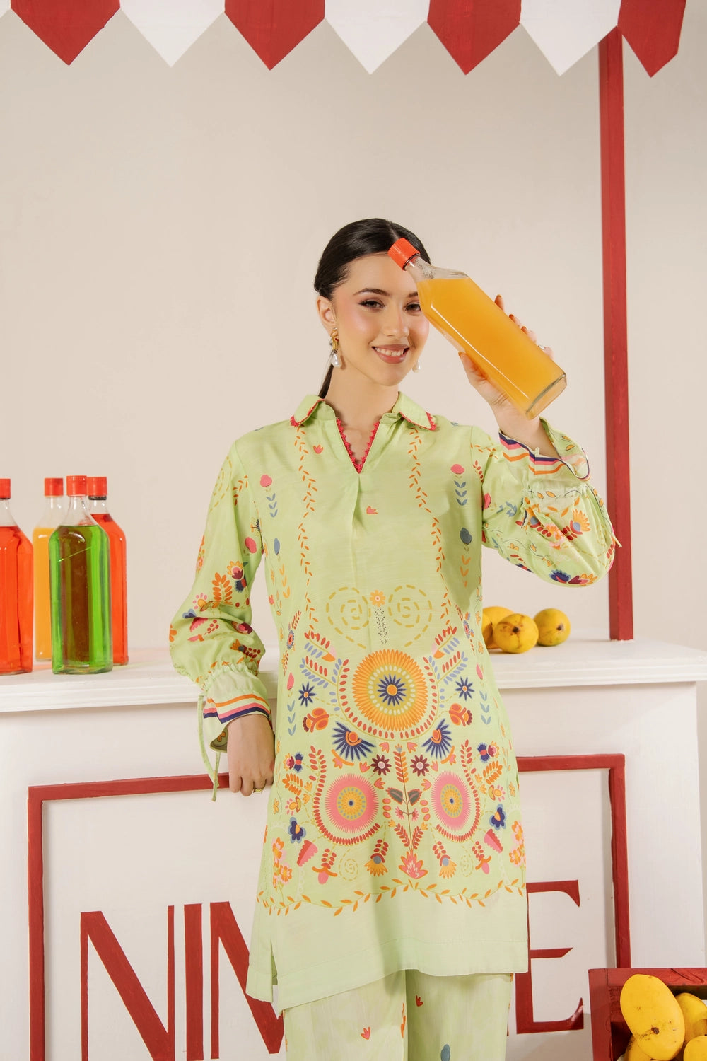 2 Piece Printed Suit - Stitched